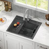 25” Drop-In Top Mount 16 Gauge Workstation Kitchen Sink Single Bowl with WorkFlow™ Ledge and Accessories